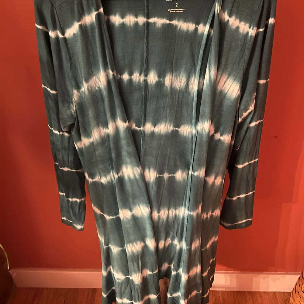 Torrid Aqua and White Super Soft Overpiece or Bathing Suit Cover-up